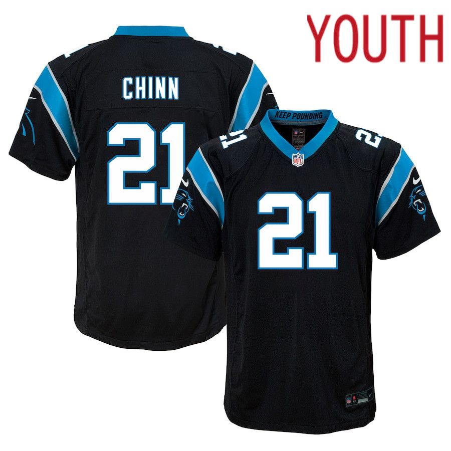 Youth Carolina Panthers #21 Jeremy Chinn Nike Black Game NFL Jersey->youth nfl jersey->Youth Jersey
